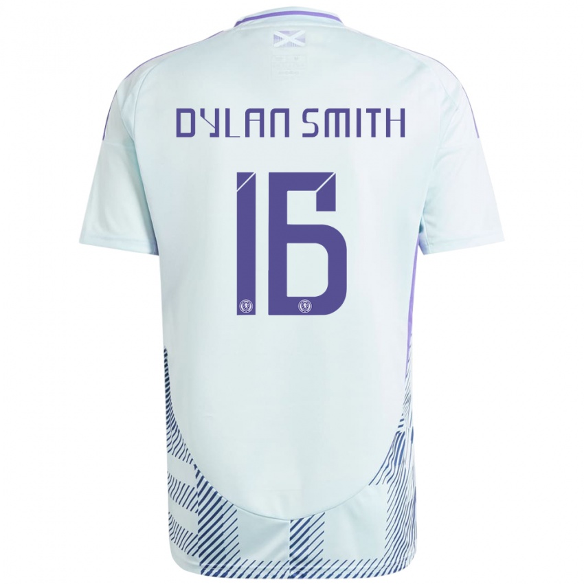 Børn Skotland Dylan Smith #16 Lys Mynteblå Udebane Spillertrøjer 24-26 Trøje T-Shirt
