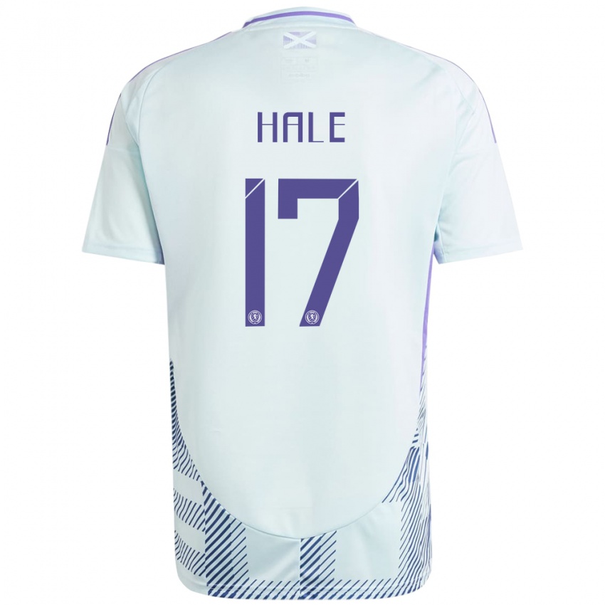 Børn Skotland Finlay Hale #17 Lys Mynteblå Udebane Spillertrøjer 24-26 Trøje T-Shirt