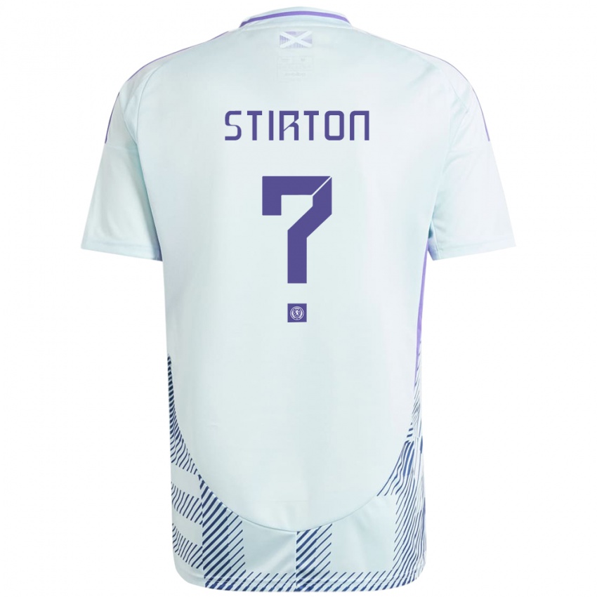 Børn Skotland Owen Stirton #0 Lys Mynteblå Udebane Spillertrøjer 24-26 Trøje T-Shirt