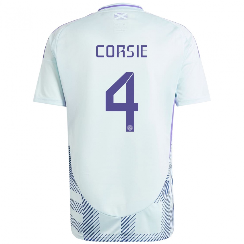 Børn Skotland Rachel Corsie #4 Lys Mynteblå Udebane Spillertrøjer 24-26 Trøje T-Shirt