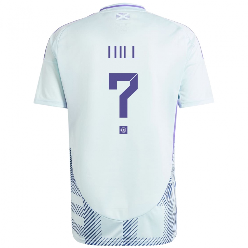 Børn Skotland Kathryn Hill #0 Lys Mynteblå Udebane Spillertrøjer 24-26 Trøje T-Shirt