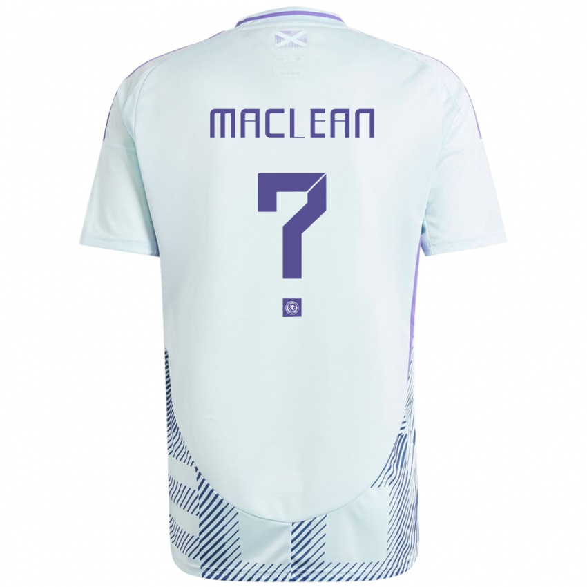Børn Skotland Kirsty Maclean #0 Lys Mynteblå Udebane Spillertrøjer 24-26 Trøje T-Shirt