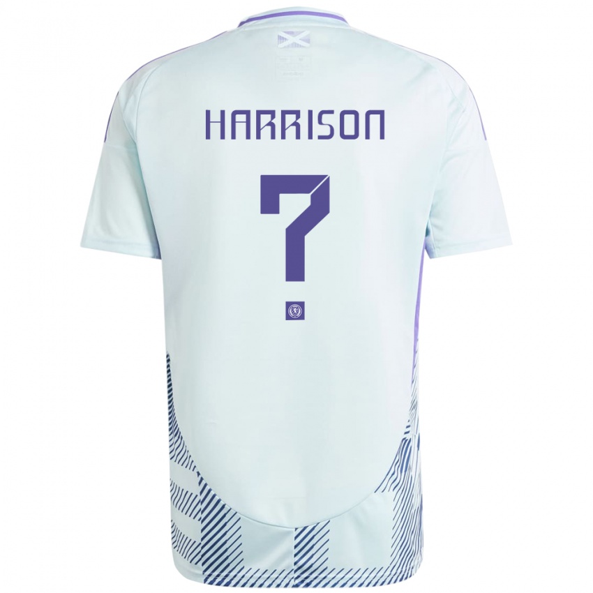 Børn Skotland Abi Harrison #0 Lys Mynteblå Udebane Spillertrøjer 24-26 Trøje T-Shirt