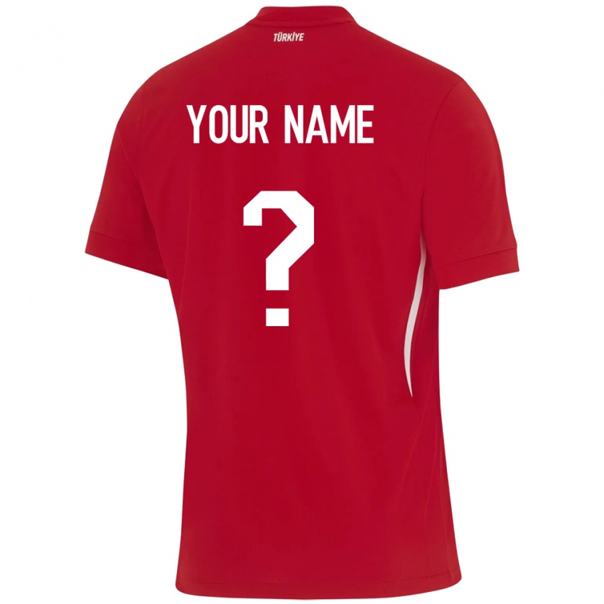 Børn Tyrkiet Dit Navn #0 Rød Udebane Spillertrøjer 24-26 Trøje T-Shirt