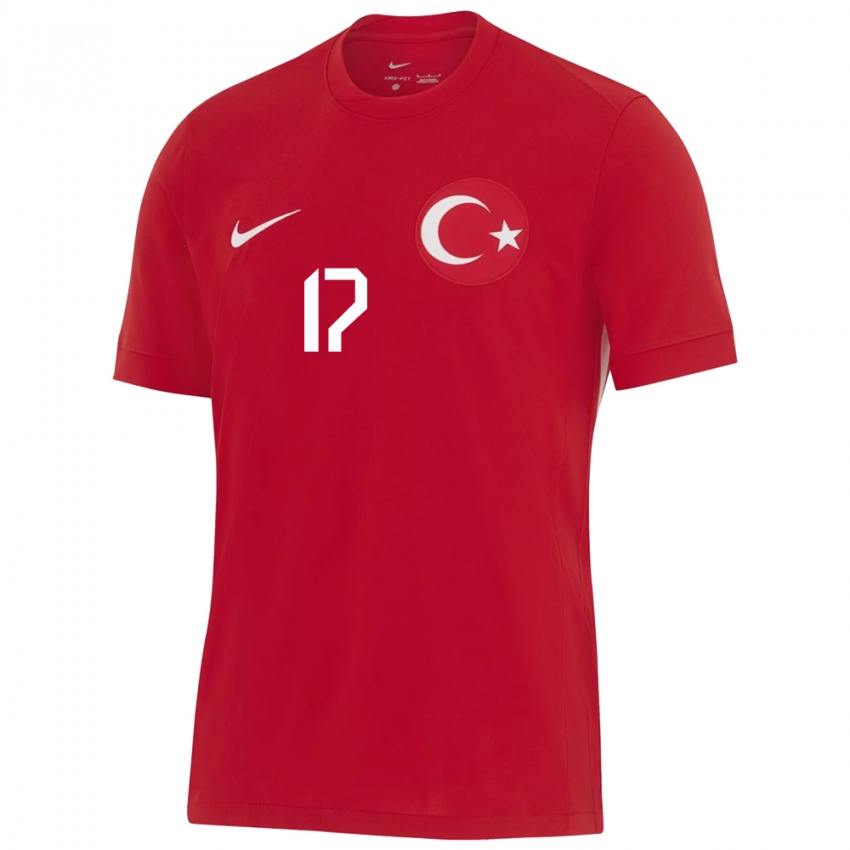 Børn Tyrkiet İlayda Civelek #17 Rød Udebane Spillertrøjer 24-26 Trøje T-Shirt