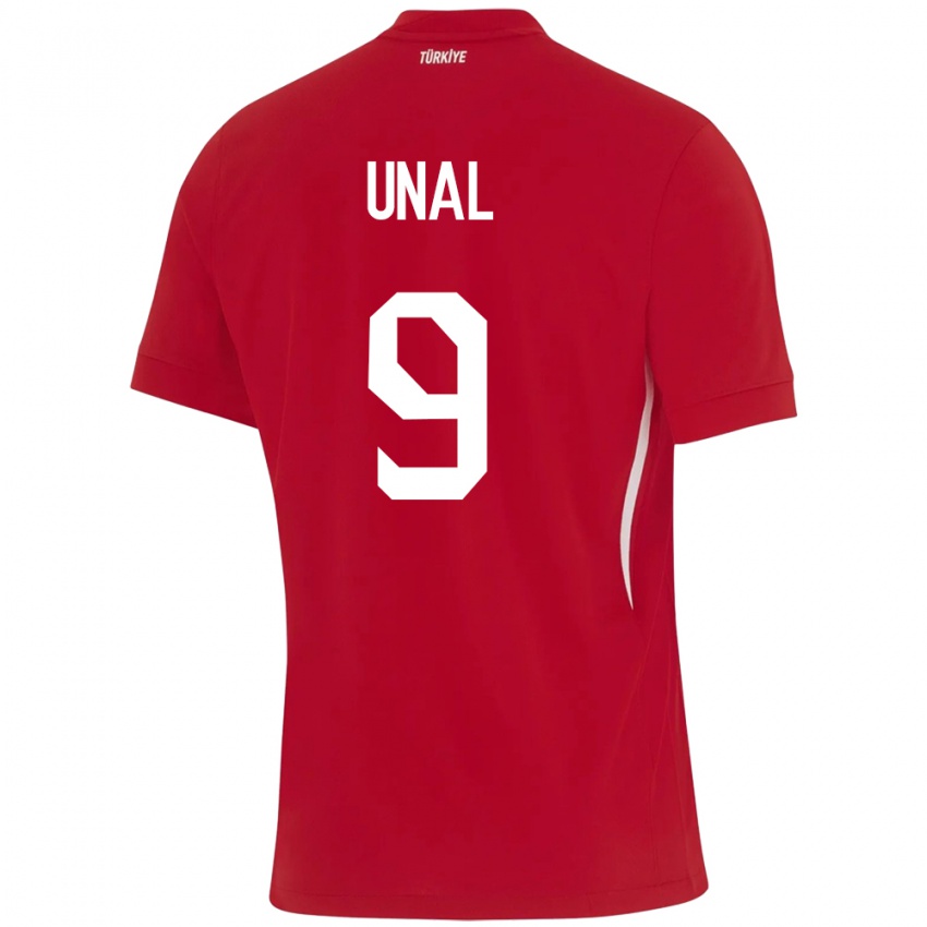 Børn Tyrkiet Enes Ünal #9 Rød Udebane Spillertrøjer 24-26 Trøje T-Shirt