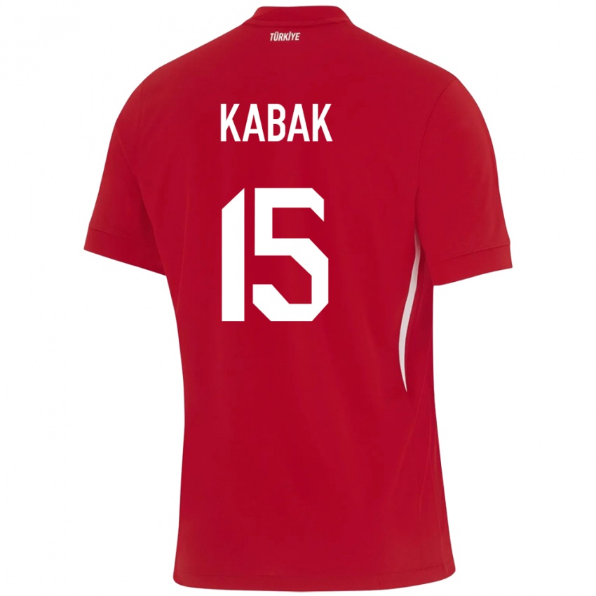 Børn Tyrkiet Ozan Kabak #15 Rød Udebane Spillertrøjer 24-26 Trøje T-Shirt