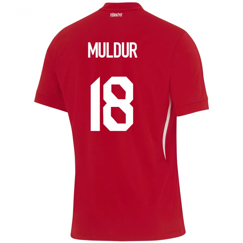 Børn Tyrkiet Mert Müldür #18 Rød Udebane Spillertrøjer 24-26 Trøje T-Shirt