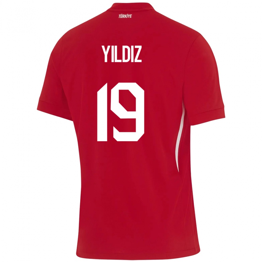Børn Tyrkiet Kenan Yıldız #19 Rød Udebane Spillertrøjer 24-26 Trøje T-Shirt