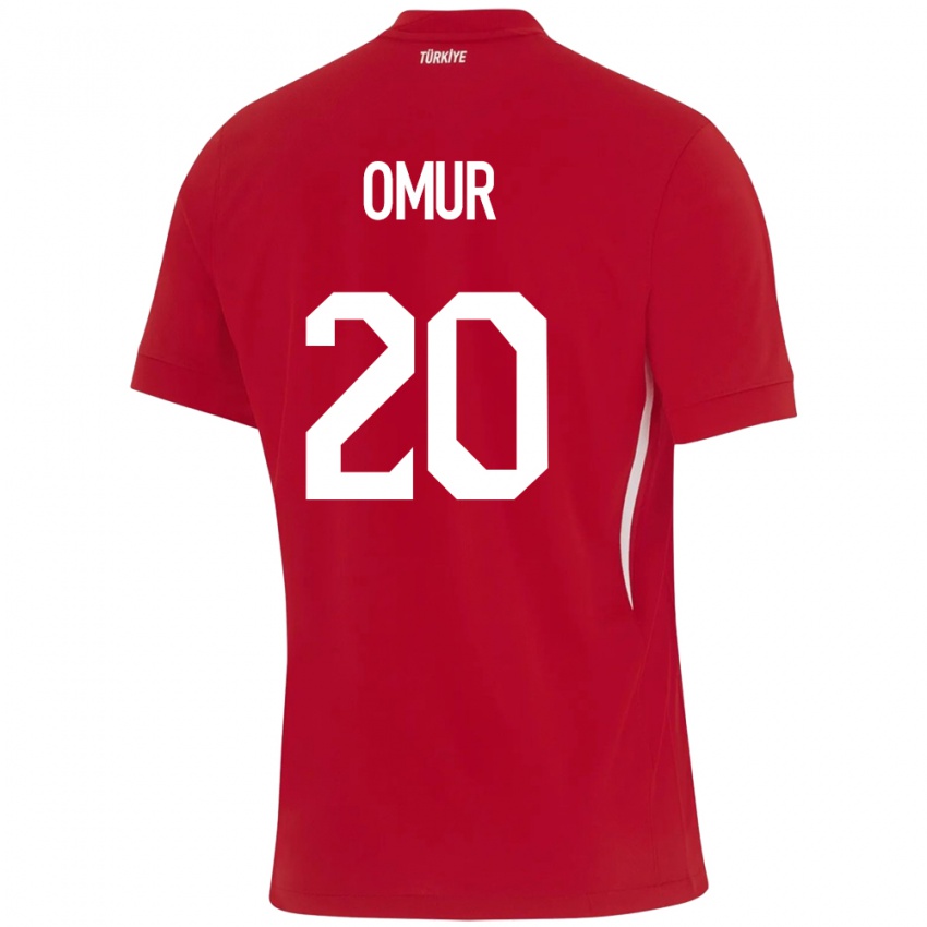 Børn Tyrkiet Abdülkadir Ömür #20 Rød Udebane Spillertrøjer 24-26 Trøje T-Shirt