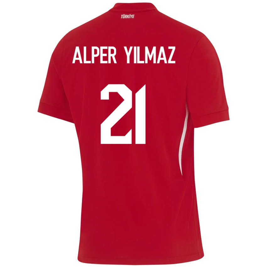 Børn Tyrkiet Barış Alper Yılmaz #21 Rød Udebane Spillertrøjer 24-26 Trøje T-Shirt