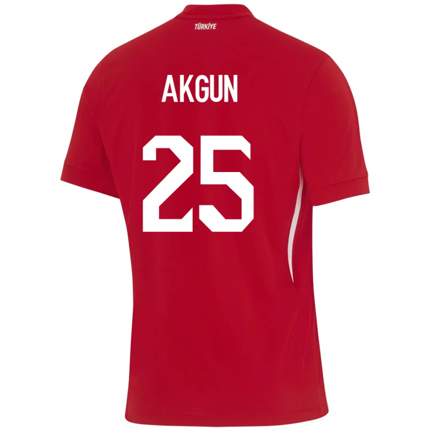 Børn Tyrkiet Yunus Akgün #25 Rød Udebane Spillertrøjer 24-26 Trøje T-Shirt