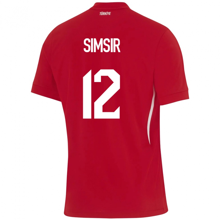 Børn Tyrkiet Arif Şimşir #12 Rød Udebane Spillertrøjer 24-26 Trøje T-Shirt