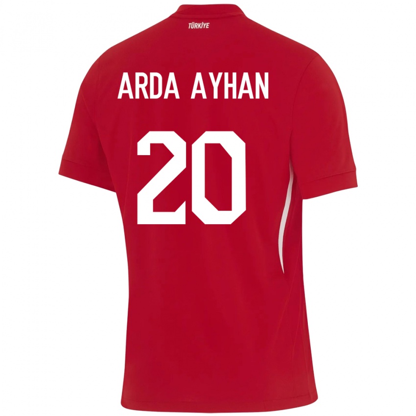 Børn Tyrkiet Murat Arda Ayhan #20 Rød Udebane Spillertrøjer 24-26 Trøje T-Shirt