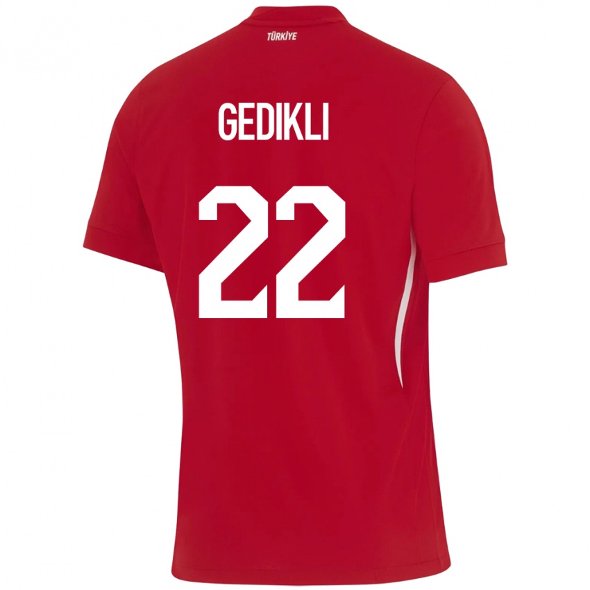 Børn Tyrkiet Berkant Gedikli #22 Rød Udebane Spillertrøjer 24-26 Trøje T-Shirt