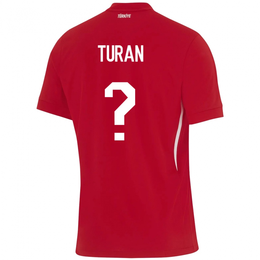 Børn Tyrkiet Hasan Turan #0 Rød Udebane Spillertrøjer 24-26 Trøje T-Shirt