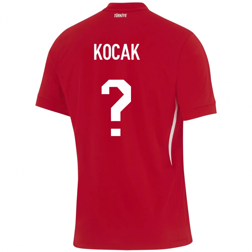 Børn Tyrkiet Furkan Koçak #0 Rød Udebane Spillertrøjer 24-26 Trøje T-Shirt