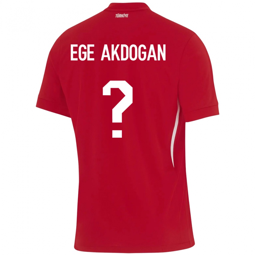 Børn Tyrkiet Hasan Ege Akdoğan #0 Rød Udebane Spillertrøjer 24-26 Trøje T-Shirt