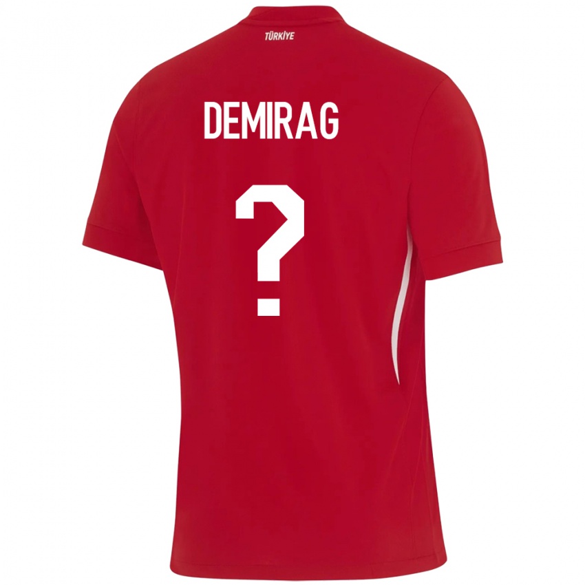 Børn Tyrkiet Bilal Demirağ #0 Rød Udebane Spillertrøjer 24-26 Trøje T-Shirt