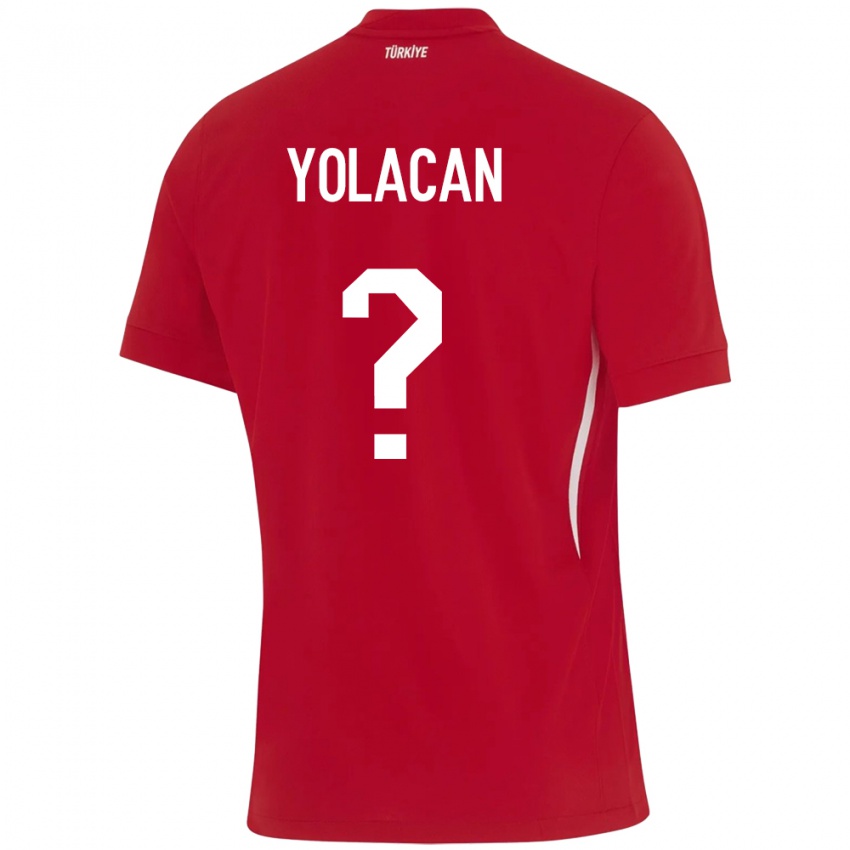 Børn Tyrkiet Baran Yolaçan #0 Rød Udebane Spillertrøjer 24-26 Trøje T-Shirt