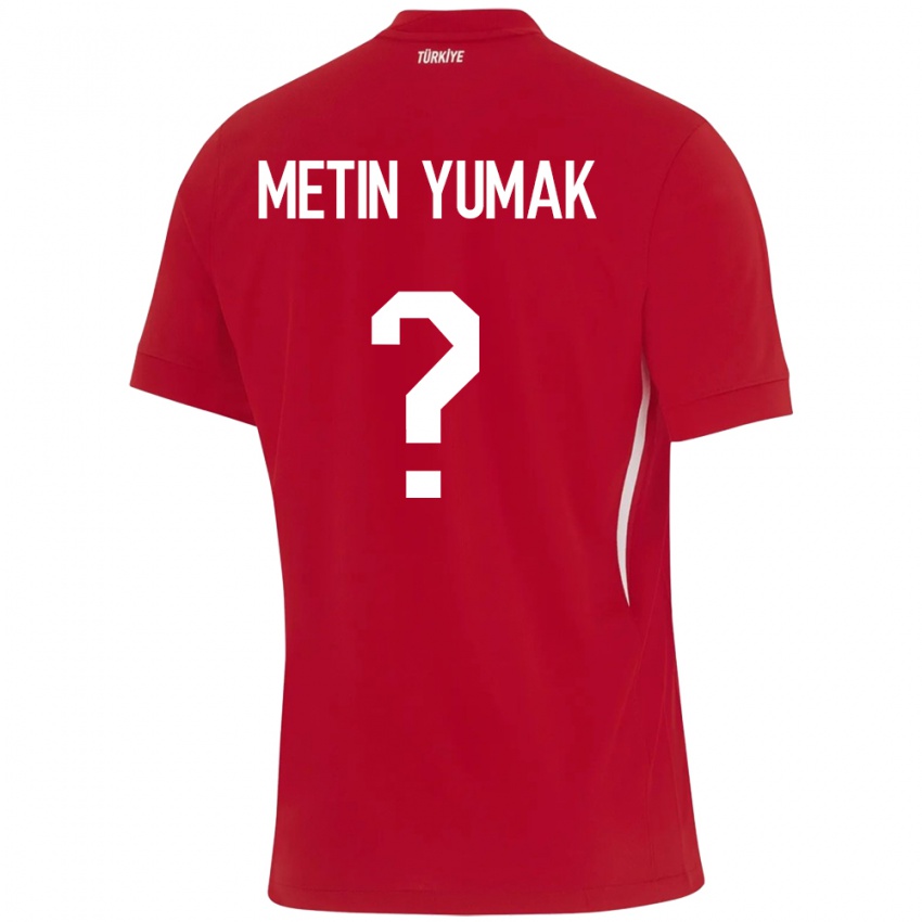 Børn Tyrkiet Yiğit Metin Yumak #0 Rød Udebane Spillertrøjer 24-26 Trøje T-Shirt