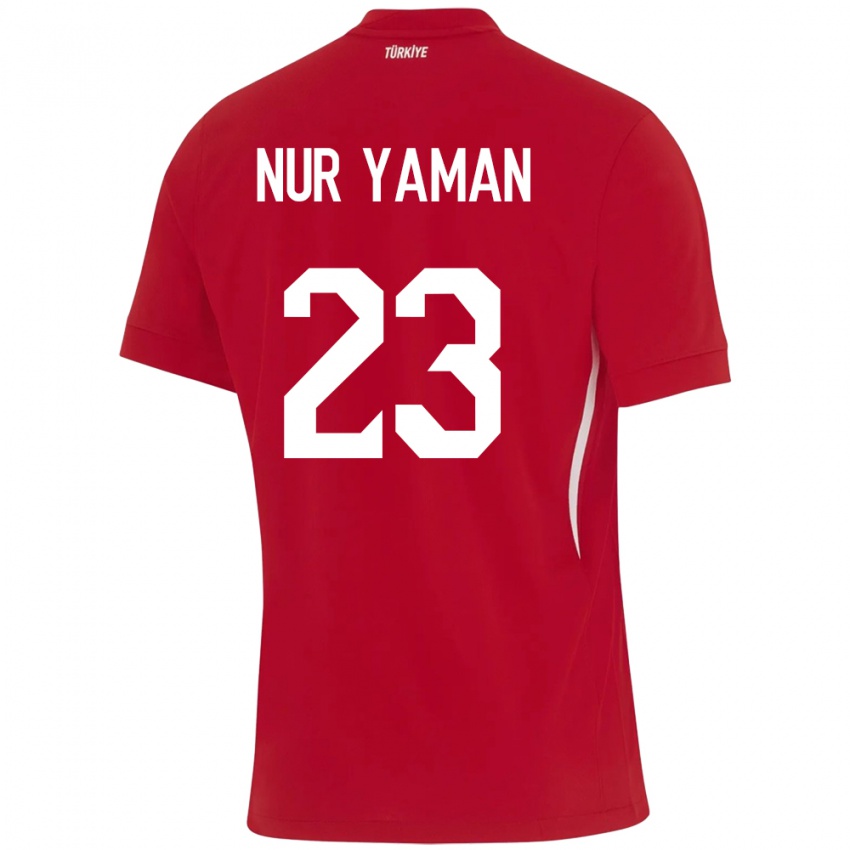 Børn Tyrkiet Gamze Nur Yaman #23 Rød Udebane Spillertrøjer 24-26 Trøje T-Shirt