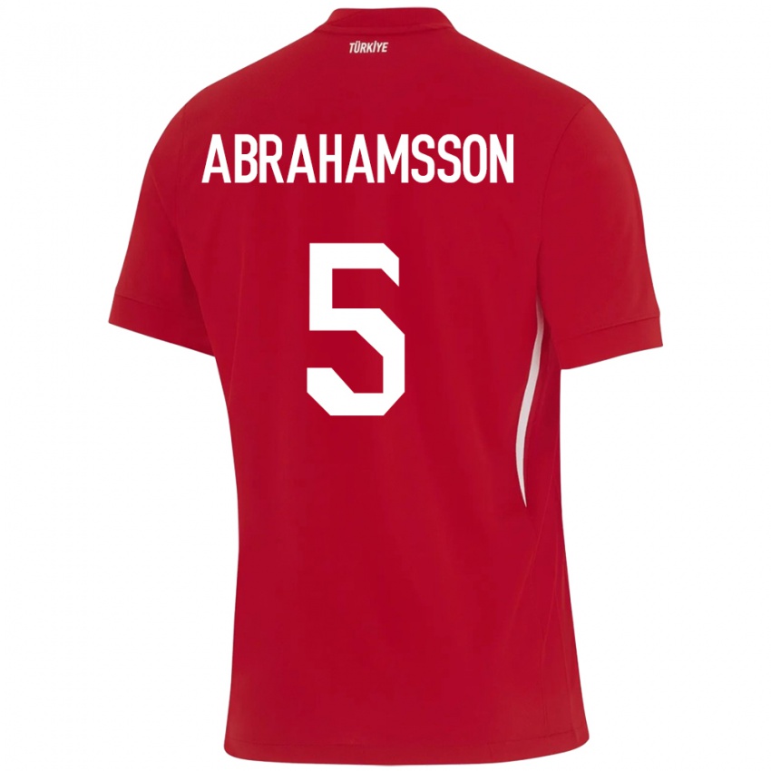 Børn Tyrkiet Sejde Aylin Abrahamsson #5 Rød Udebane Spillertrøjer 24-26 Trøje T-Shirt