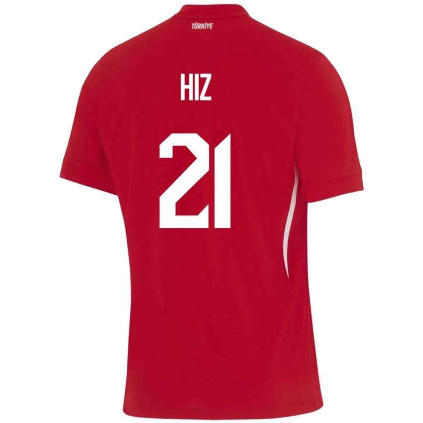 Børn Tyrkiet Gülbin Hız #21 Rød Udebane Spillertrøjer 24-26 Trøje T-Shirt