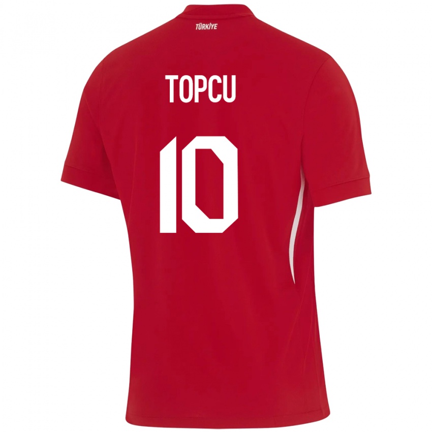 Børn Tyrkiet Ebru Topçu #10 Rød Udebane Spillertrøjer 24-26 Trøje T-Shirt
