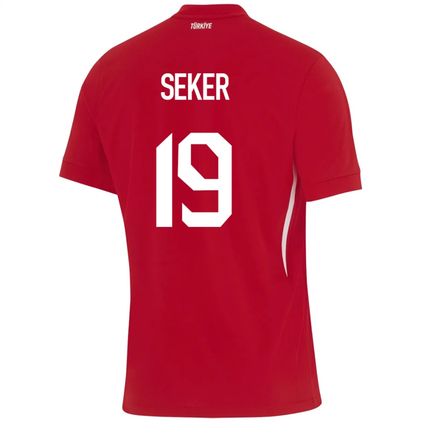 Børn Tyrkiet Busem Şeker #19 Rød Udebane Spillertrøjer 24-26 Trøje T-Shirt