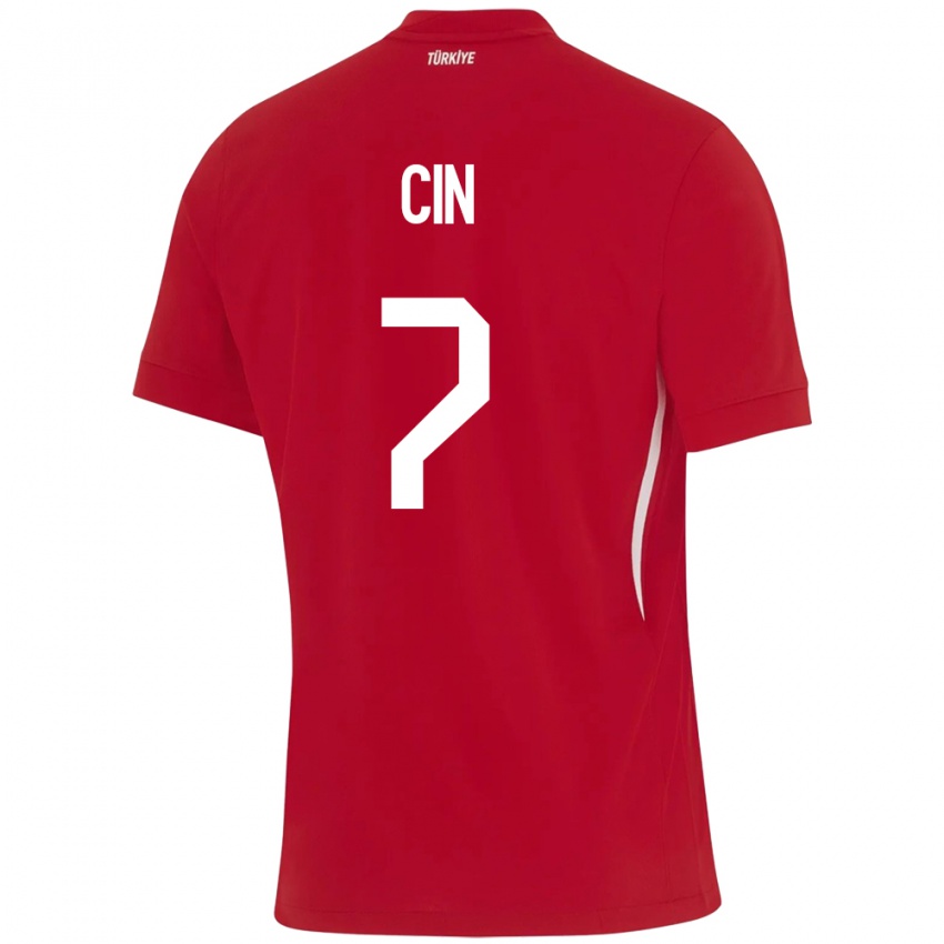 Børn Tyrkiet Miray Cin #7 Rød Udebane Spillertrøjer 24-26 Trøje T-Shirt