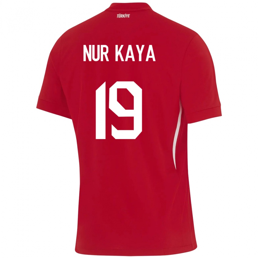 Børn Tyrkiet Cansu Nur Kaya #19 Rød Udebane Spillertrøjer 24-26 Trøje T-Shirt