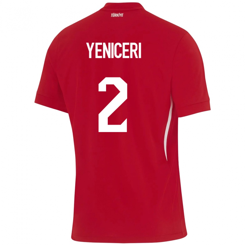 Børn Tyrkiet Berna Yeniçeri #2 Rød Udebane Spillertrøjer 24-26 Trøje T-Shirt