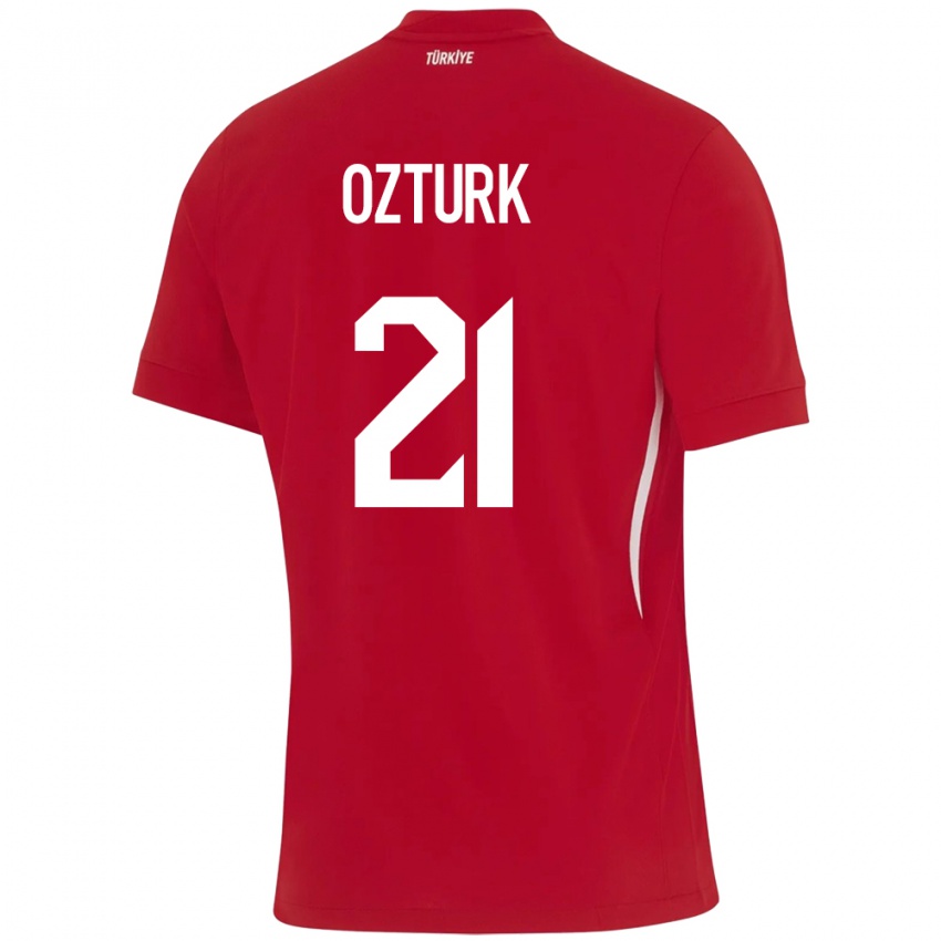 Børn Tyrkiet Melike Öztürk #21 Rød Udebane Spillertrøjer 24-26 Trøje T-Shirt