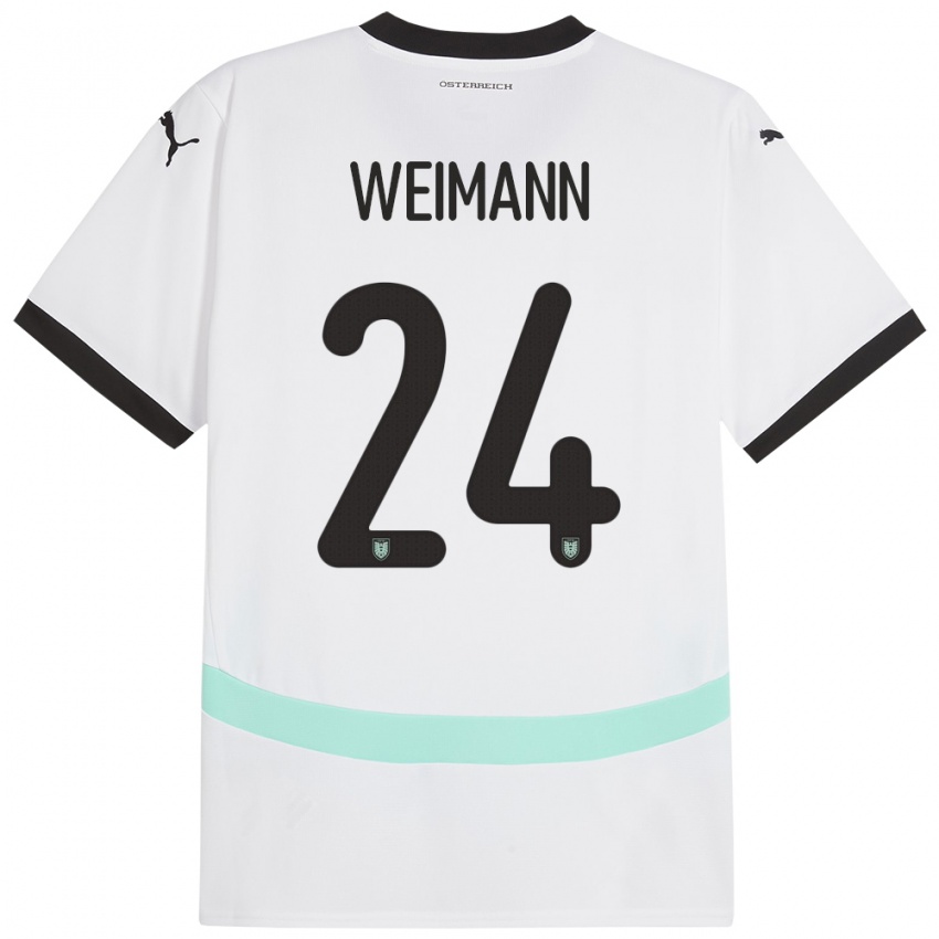 Børn Østrig Andreas Weimann #24 Hvid Udebane Spillertrøjer 24-26 Trøje T-Shirt