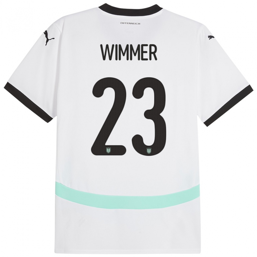 Børn Østrig Patrick Wimmer #23 Hvid Udebane Spillertrøjer 24-26 Trøje T-Shirt