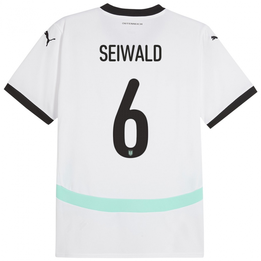 Børn Østrig Nicolas Seiwald #6 Hvid Udebane Spillertrøjer 24-26 Trøje T-Shirt