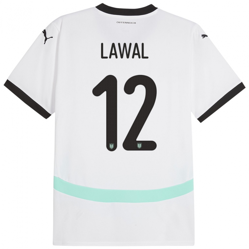 Børn Østrig Tobias Lawal #12 Hvid Udebane Spillertrøjer 24-26 Trøje T-Shirt