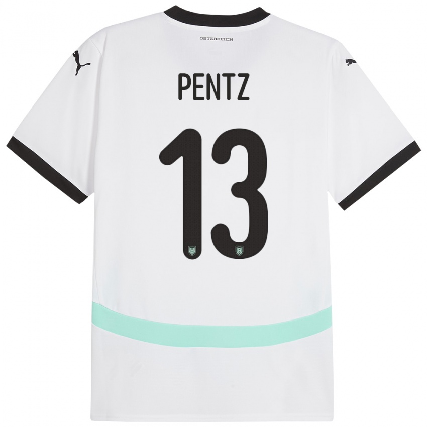Børn Østrig Patrick Pentz #13 Hvid Udebane Spillertrøjer 24-26 Trøje T-Shirt