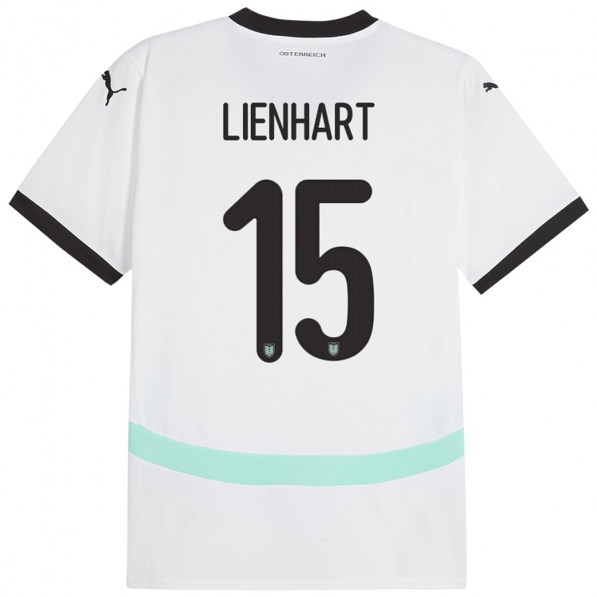 Børn Østrig Philipp Lienhart #15 Hvid Udebane Spillertrøjer 24-26 Trøje T-Shirt