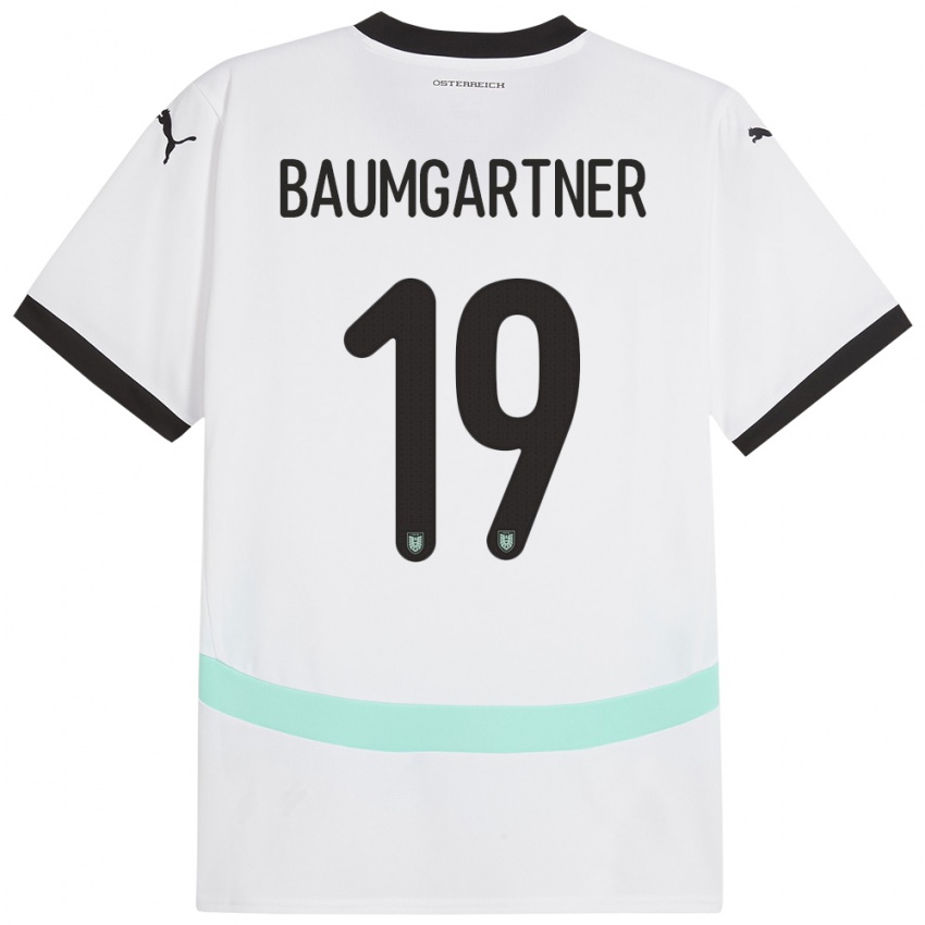Børn Østrig Christoph Baumgartner #19 Hvid Udebane Spillertrøjer 24-26 Trøje T-Shirt