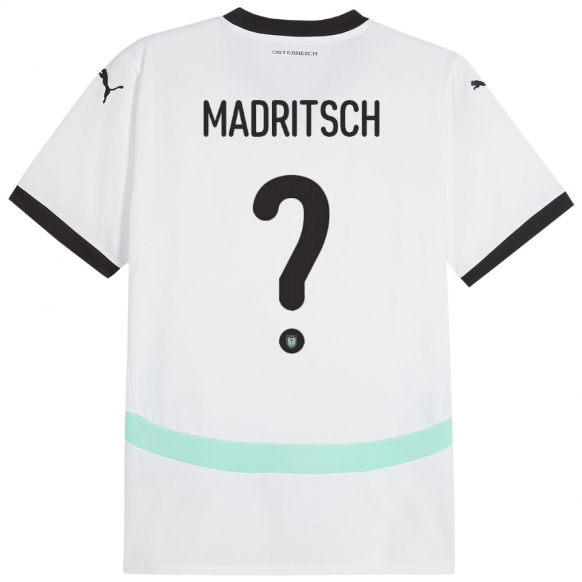 Børn Østrig Diego Madritsch #0 Hvid Udebane Spillertrøjer 24-26 Trøje T-Shirt
