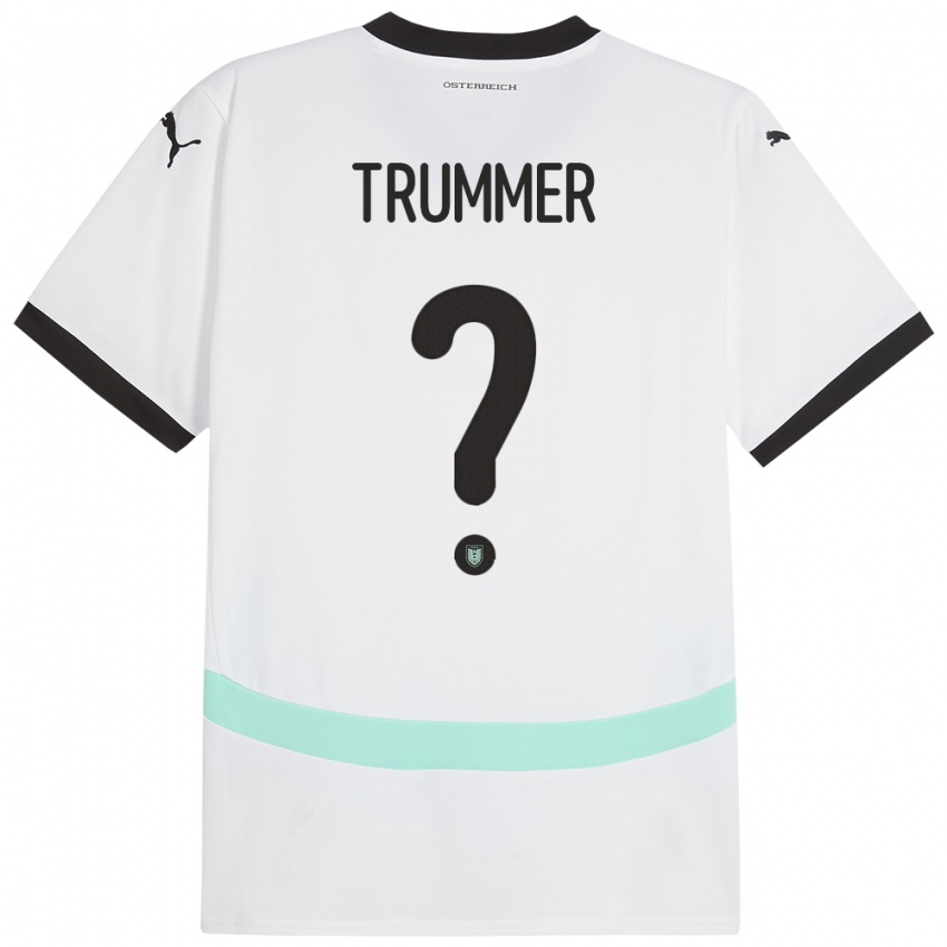 Børn Østrig Tim Trummer #0 Hvid Udebane Spillertrøjer 24-26 Trøje T-Shirt