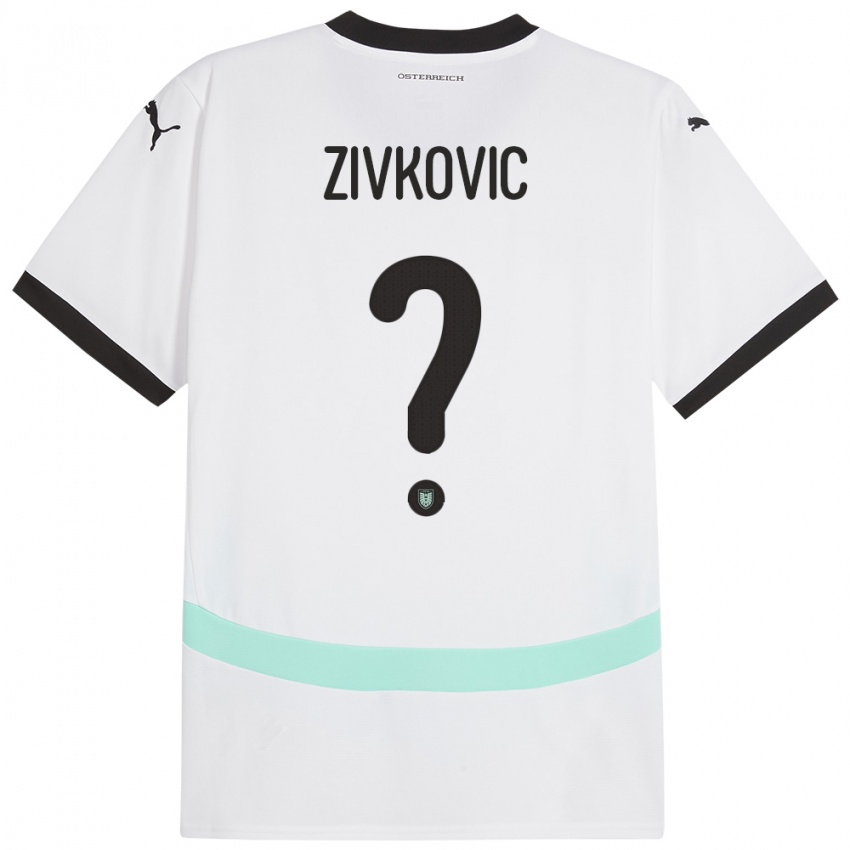 Børn Østrig Jovan Zivkovic #0 Hvid Udebane Spillertrøjer 24-26 Trøje T-Shirt
