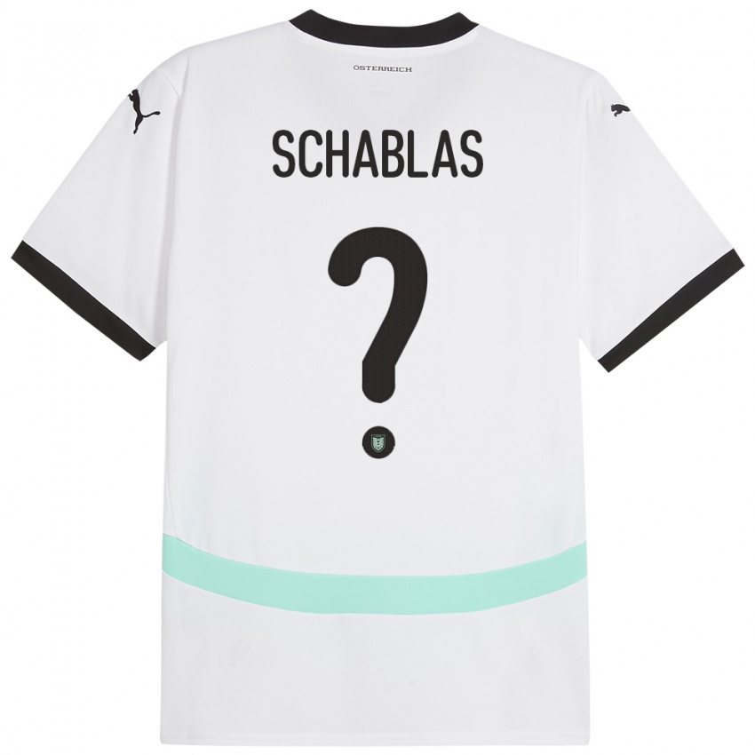Børn Østrig Matteo Schablas #0 Hvid Udebane Spillertrøjer 24-26 Trøje T-Shirt