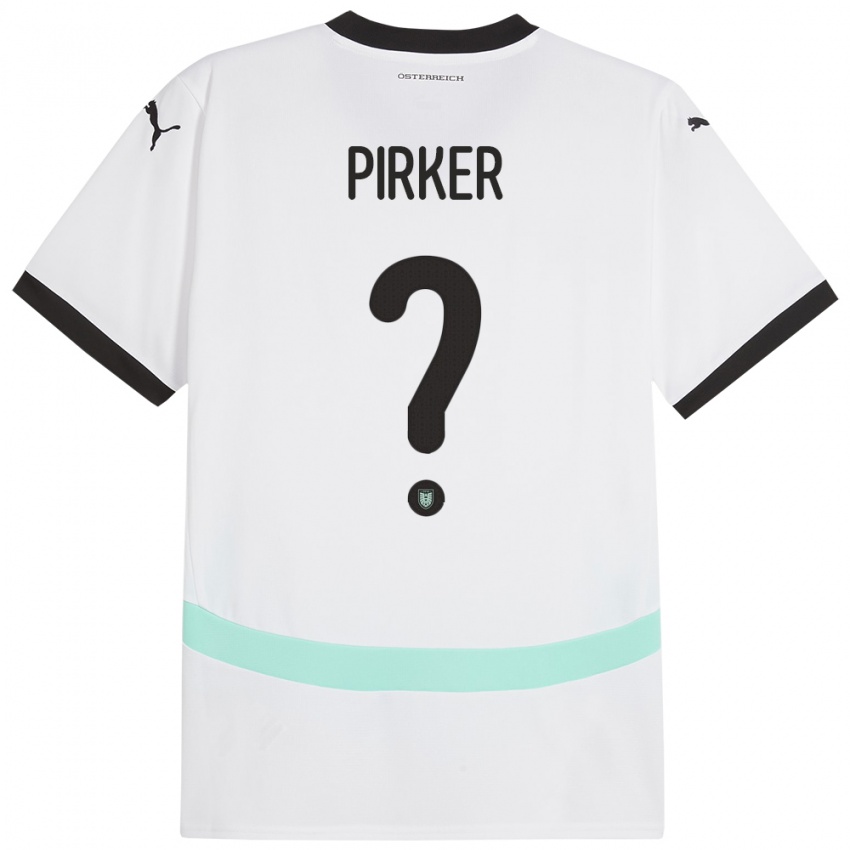 Børn Østrig Sebastian Pirker #0 Hvid Udebane Spillertrøjer 24-26 Trøje T-Shirt
