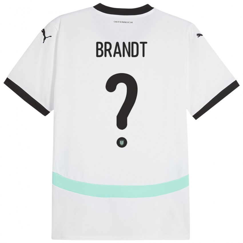 Børn Østrig Marco Brandt #0 Hvid Udebane Spillertrøjer 24-26 Trøje T-Shirt