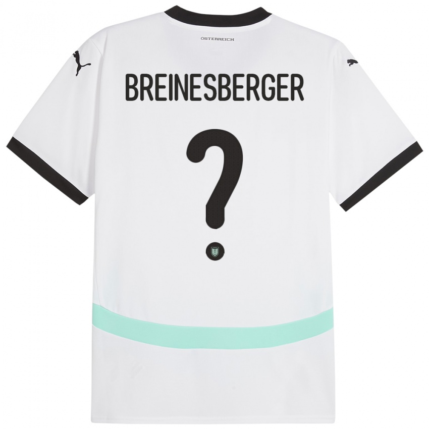 Børn Østrig Christoph Breinesberger #0 Hvid Udebane Spillertrøjer 24-26 Trøje T-Shirt