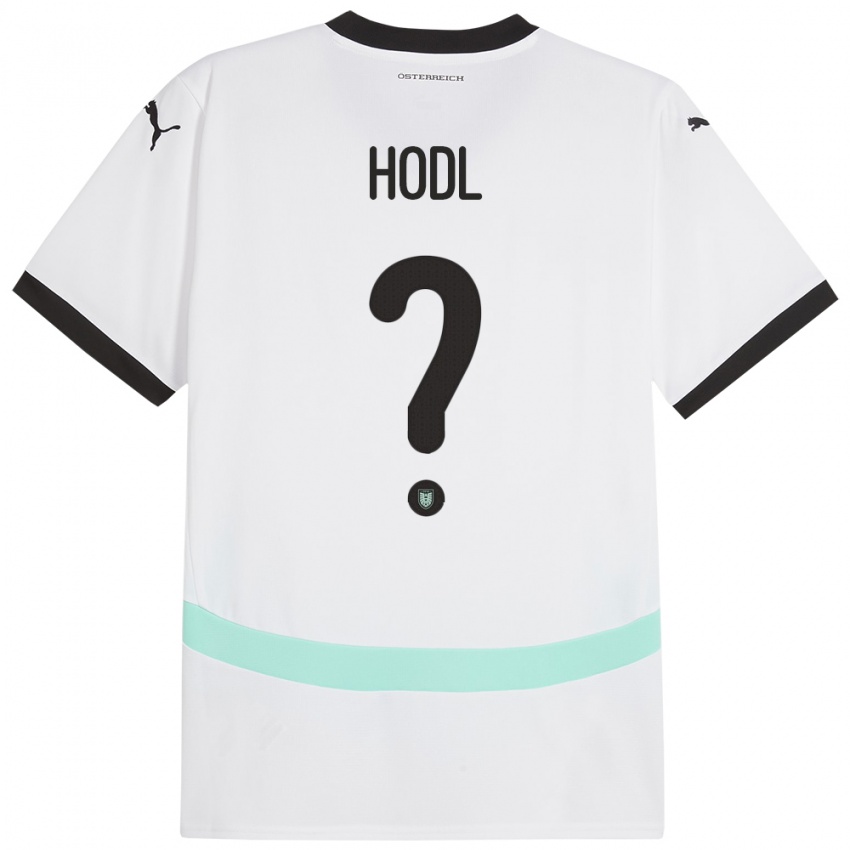 Børn Østrig Jacob Hödl #0 Hvid Udebane Spillertrøjer 24-26 Trøje T-Shirt