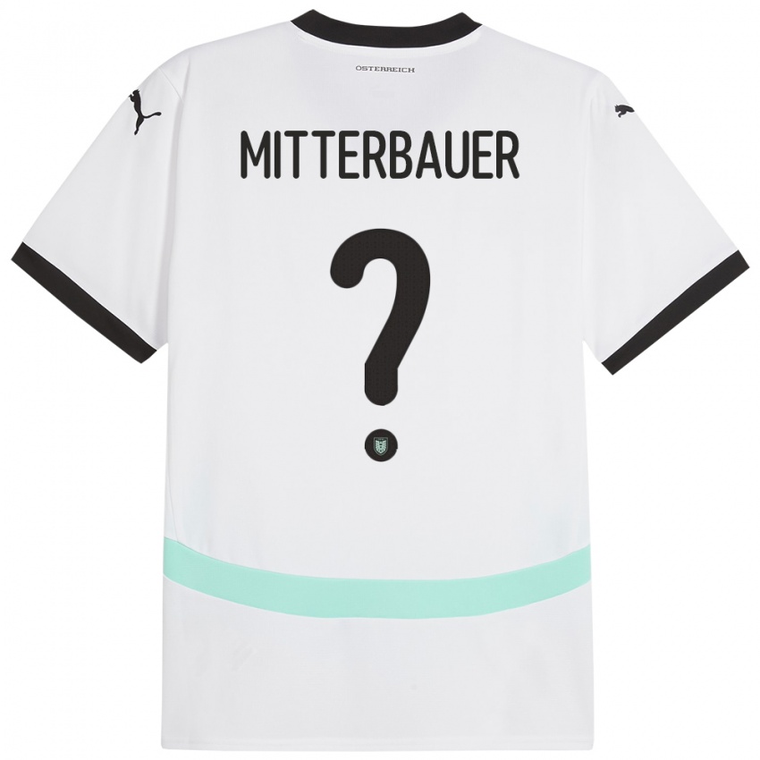 Børn Østrig Elias Mitterbauer #0 Hvid Udebane Spillertrøjer 24-26 Trøje T-Shirt